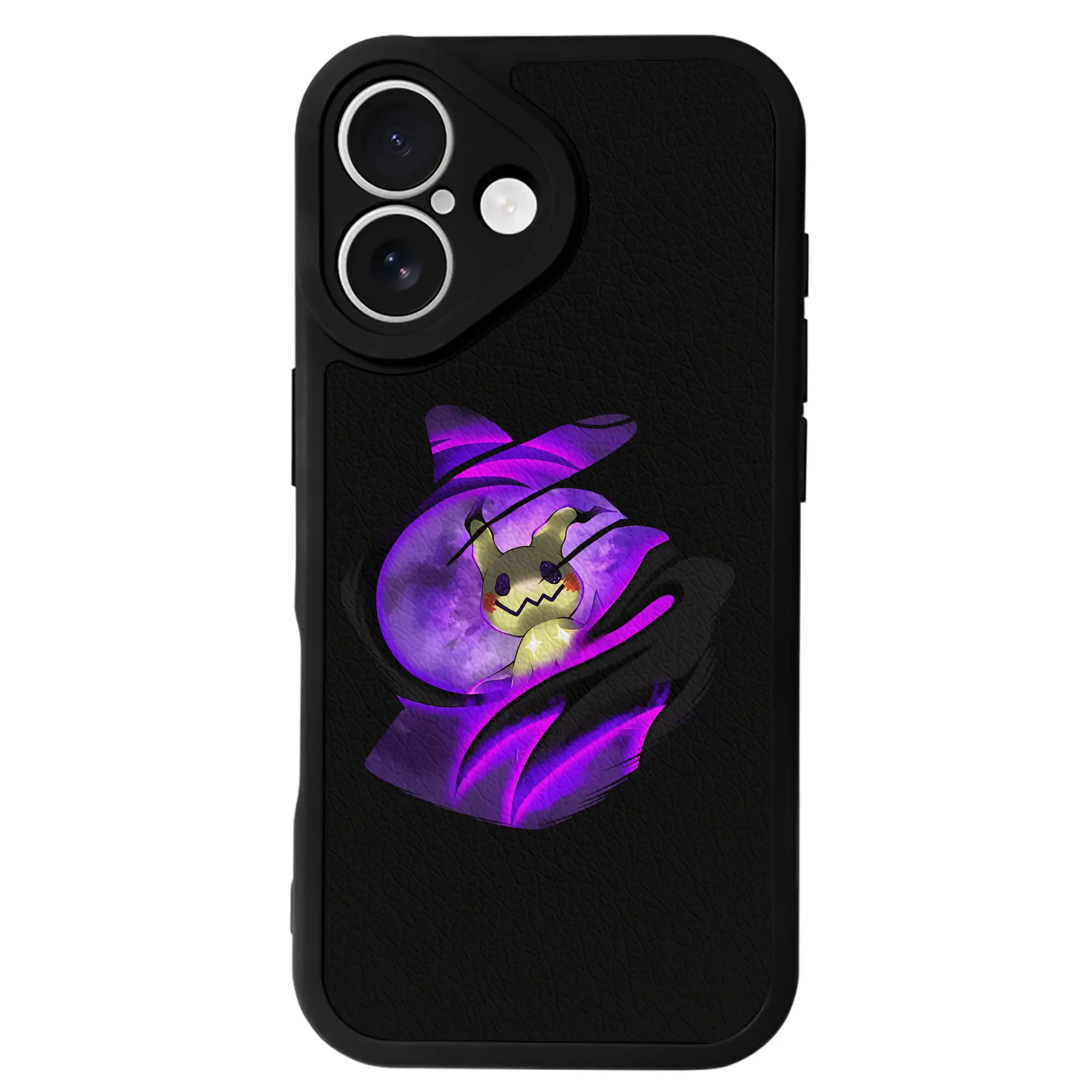 ポケモン グッズ,ミミッキュ - IPhone 16シリーズ対応 ・ シリコンスマホケース ・ レザー調 ・ 高精度フィット ・ 耐衝撃 ・ ワイヤレス充電対応 ・ 精密カット